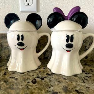 Mickey and Minnie ghost mugs